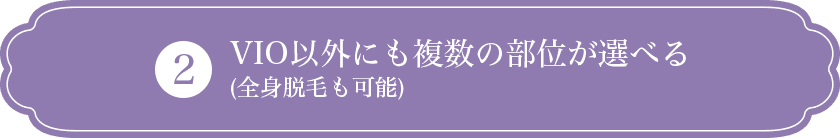 VIO以外にも複数の部位が選べる(全身脱毛も可能)